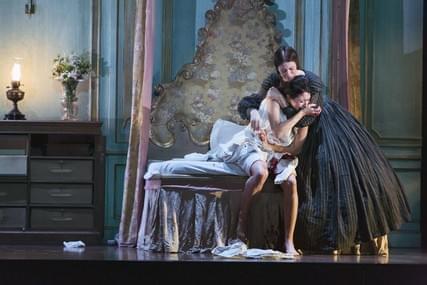 Lisette Oropesa and Rachel Lloyd in Lucia di Lammermoor at the Royal Opera House