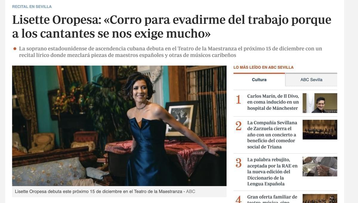 Lisette is interviewed by ABCdesevila ahead of her upcoming recital at the Teatro de la Maestranza