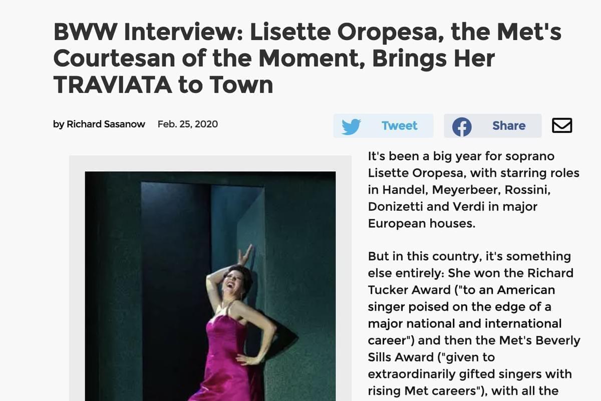 Lisette is interviewed in Broadway World