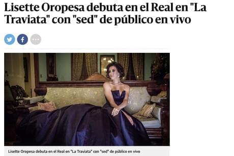 Lisette is interviewed in El Diario for her upcoming performances of La traviata at the Teatro Real in Madrid