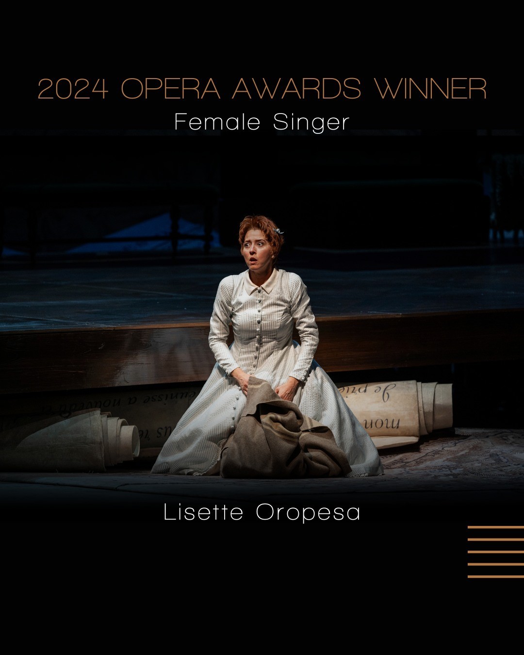 Lisette wins the International Opera Awards' Female Singer of the Year