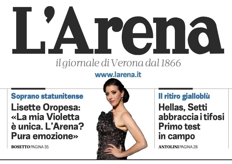 Lisette Oropesa, L'arena newspaper