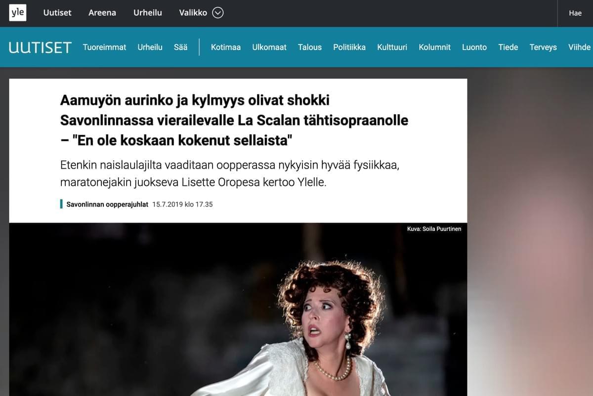 Lisette is interviewed for the Finnish YLE