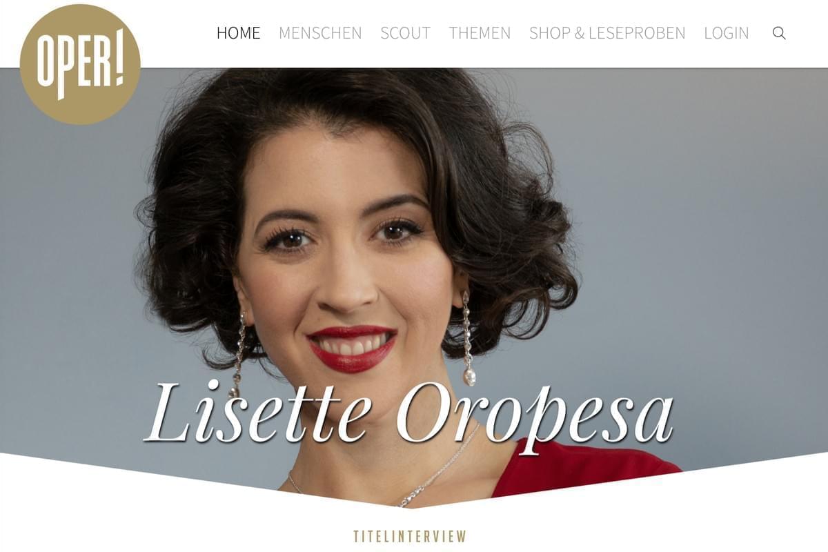 Lisette Oropesa is featured on the cover of Oper Magazin