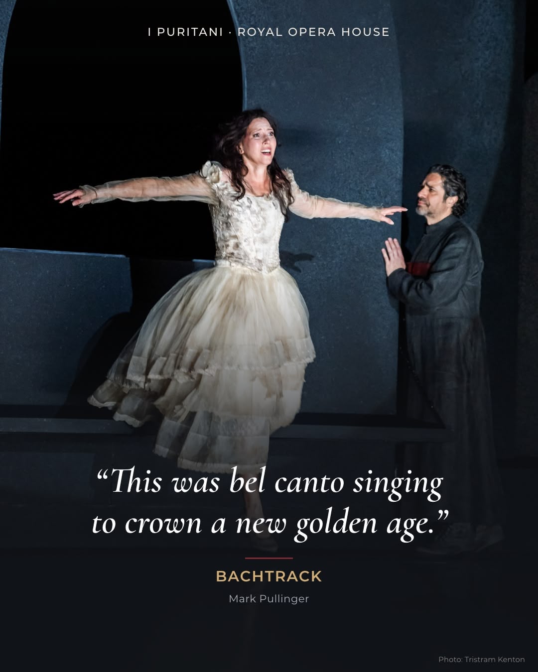 Bachtrack review quote card: 'This was bel canto singing to crown a new golden age.'