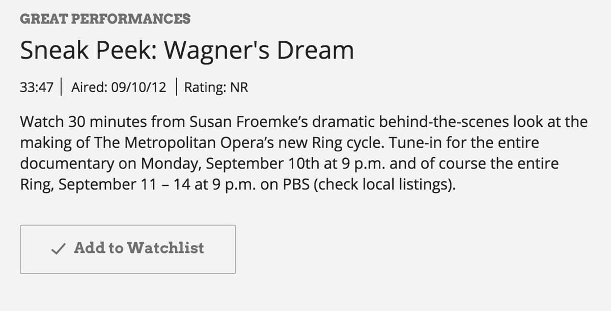 Watch Sneak Peek: Wagner's Dream on PBS.